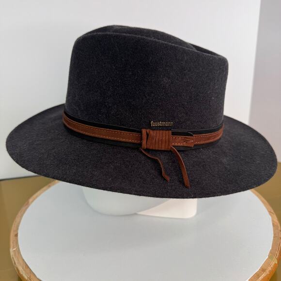 Faustmann Germany Outdoor Charcoal Outstrong Water Repellent Wool Felt Hat Sz L